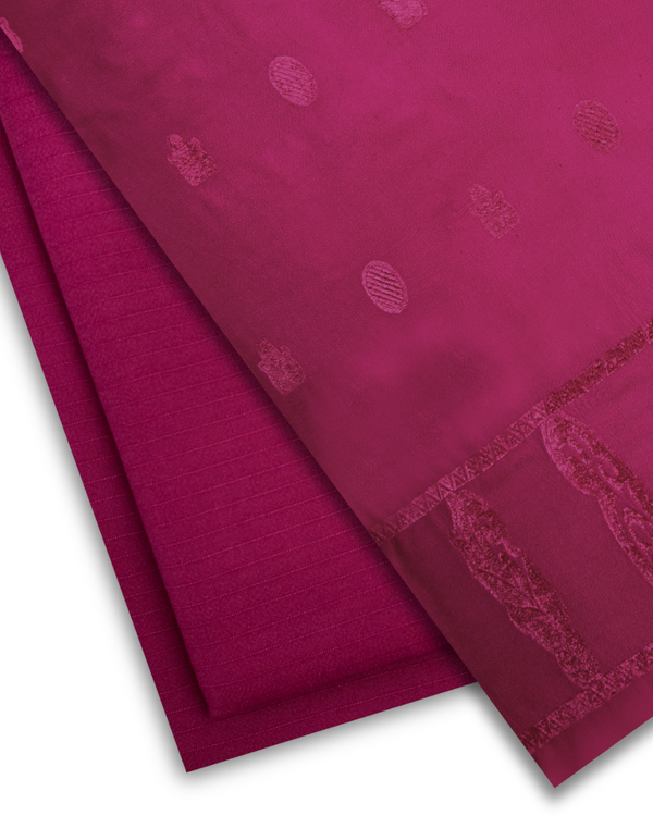 3Pc Alpine Rib with Jacquard Velvet Border Shawl Hot Pink ARJ-W25-0004