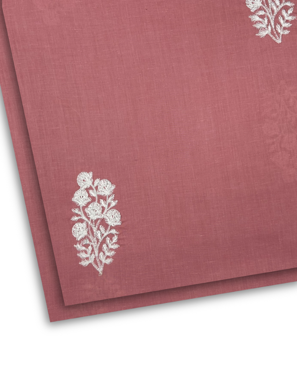 2Pc  Cotton Embroidered Tea Pink PMEL-W25-0009