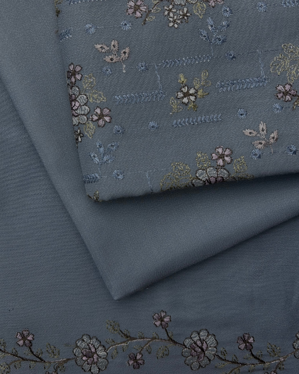 3Pc Alpine Embroidered With Embroidered Border Shawl AEBS-W25-0004