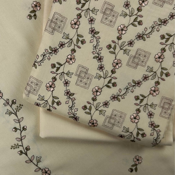 3Pc Alpine Embroidered With Embroidered Border Shawl AEBS-W25-0011
