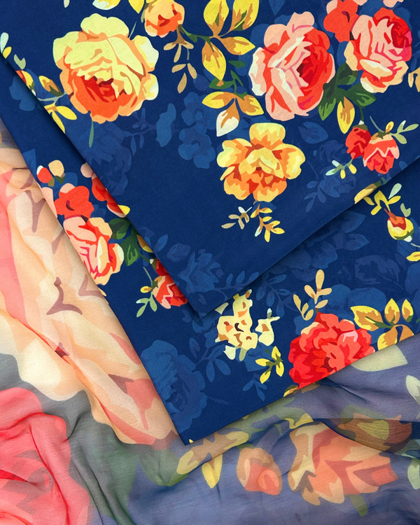 3pc Arabic Silk Lawn with Chifoon Dupatta ASCD-S25-0022