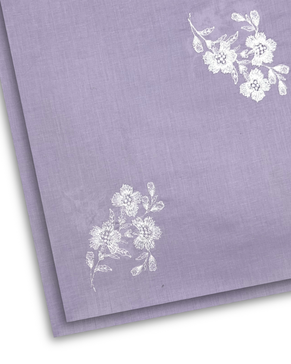 2Pc  Cotton Embroidered Lilac PMEL-W25-0011