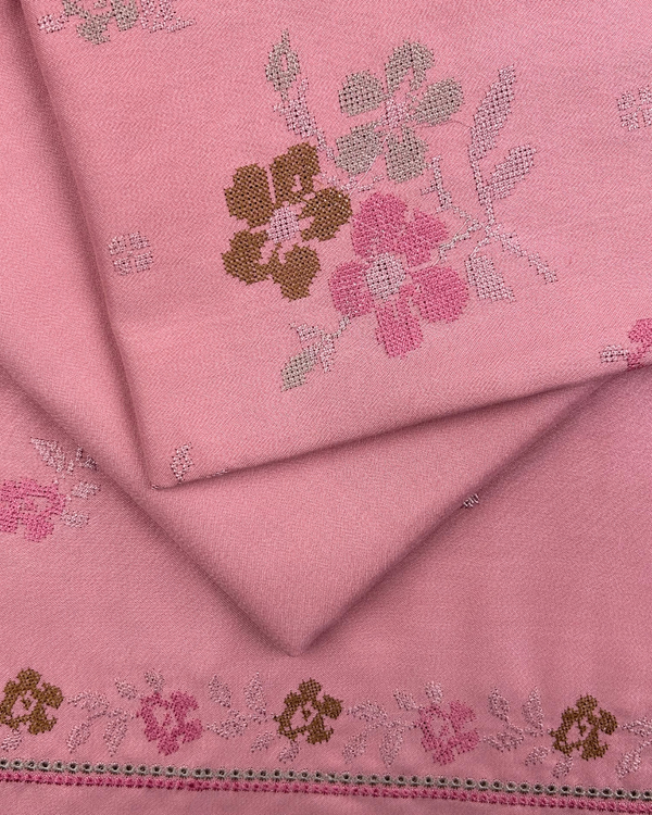 3Pc Alpine Embroidered With Embroidered Border Shawl AEBS-W25-0050