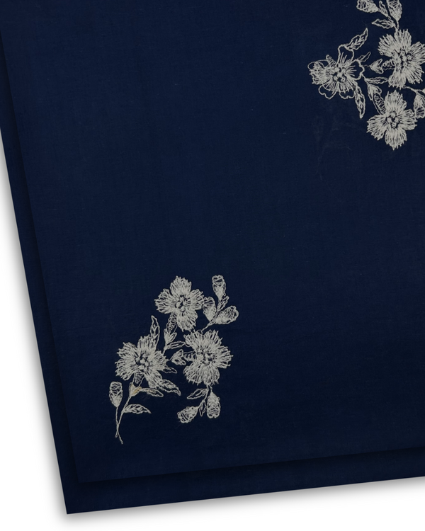 2Pc  Cotton Embroidered Navy PMEL-W25-0012