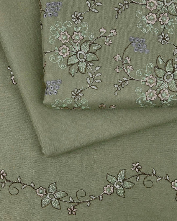 3Pc Alpine Embroidered With Embroidered Border Shawl AEBS-W25-0034