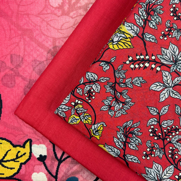 3pc Digital Printed Lawn with Voil Dupatta DPLV-S25-0005
