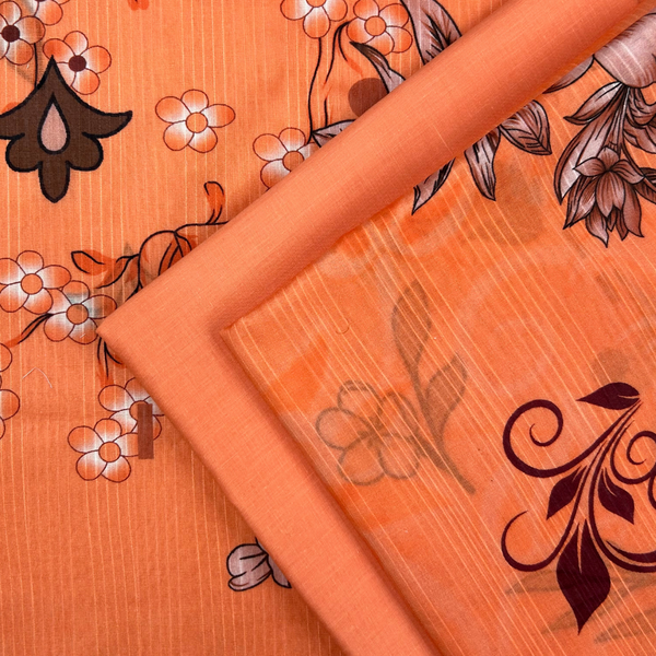 3pc Digital Printed Textured Lawn with Voil Dupatta DPLTV-S25-0005