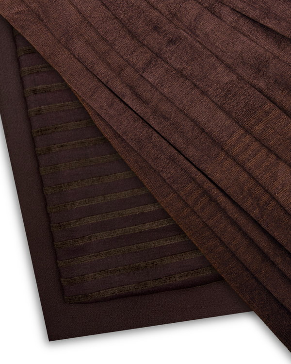 3Pc Stripe Jacquard Velvet Chocolate Brown SJV-W25-0004