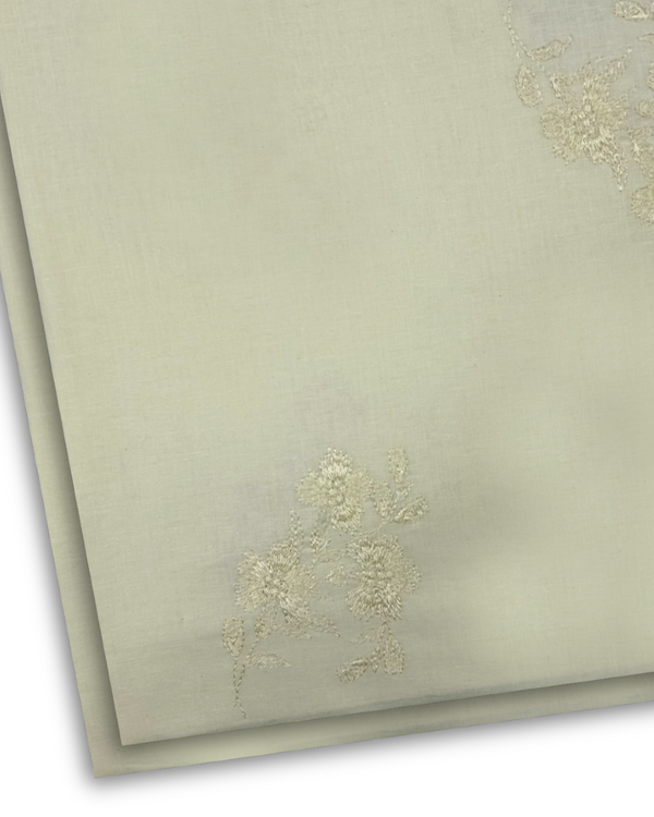 2Pc  Cotton Embroidered White PMEL-W25-0013