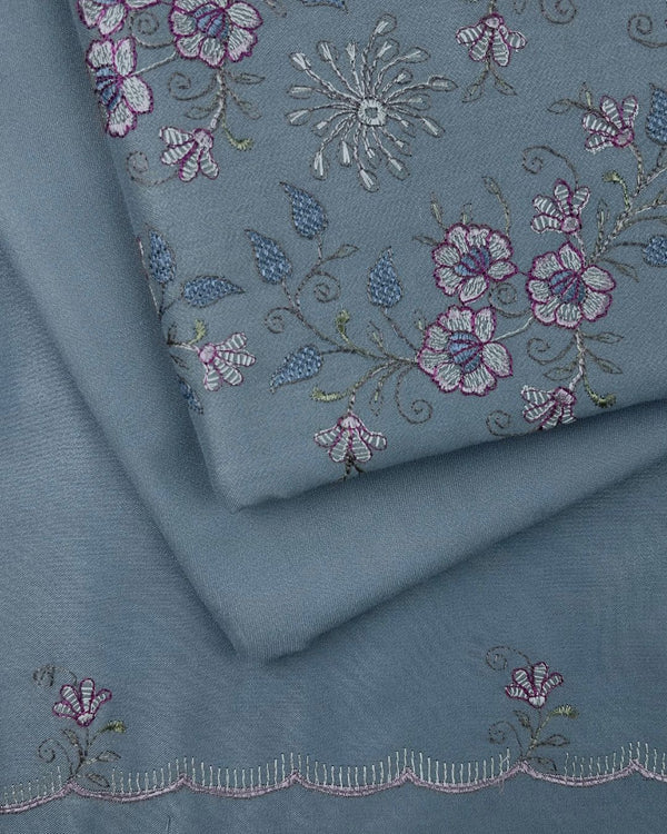 3Pc Alpine Embroidered With Embroidered Border Shawl AEBS-W25-0028