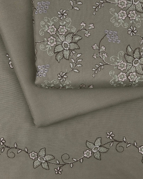 3Pc Alpine Embroidered With Embroidered Border Shawl AEBS-W25-0036