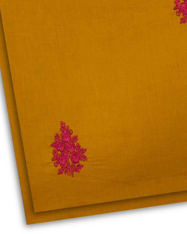 2Pc Cotton Embroidered Mustard PMEL-W25-0016