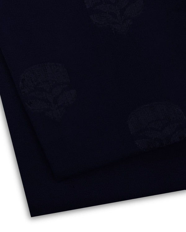 2Pc Alpine Jacquard Velvet Navy AJV-W25-0009