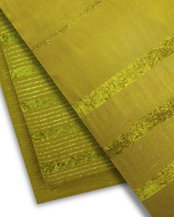 3Pc Alpine Velvet with Golden Stripe Olivish Mustard AVGS-W25-0007