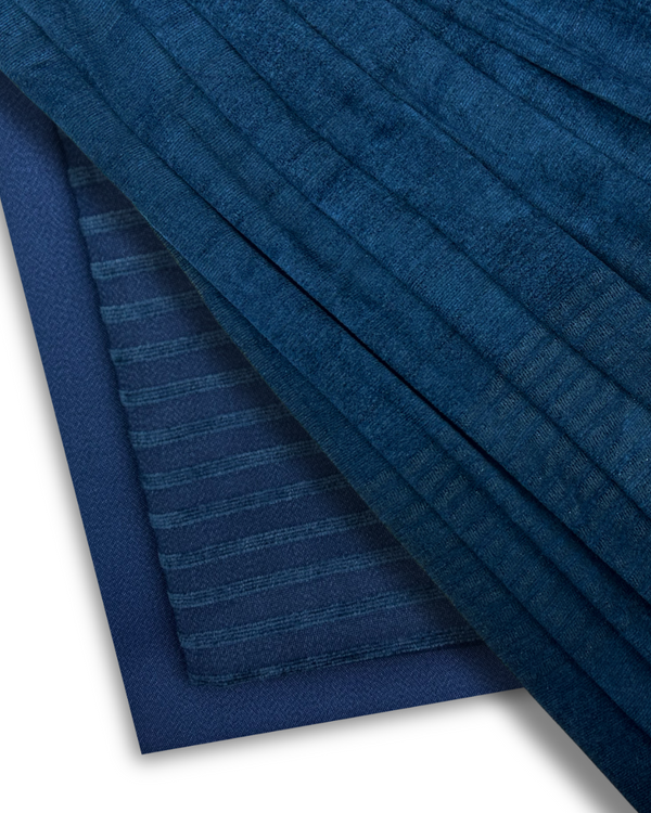 3Pc Stripe Jacquard Velvet Teal SJV-W25-0005
