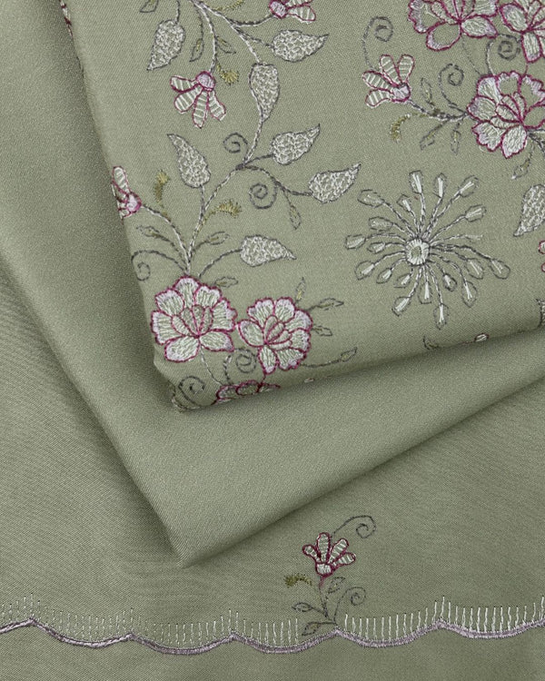 3Pc Alpine Embroidered With Embroidered Border Shawl AEBS-W25-0029