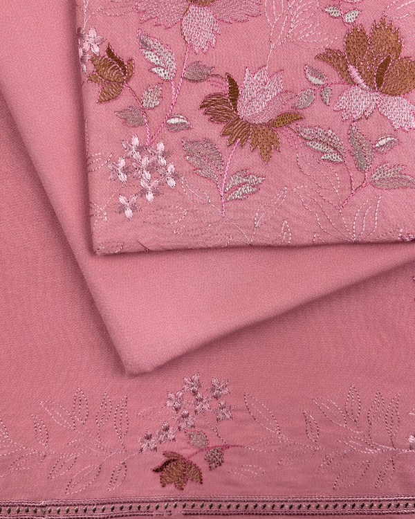 3Pc Alpine Embroidered With Embroidered Border Shawl AEBS-W25-0052