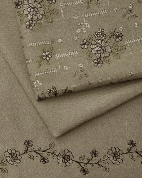 3Pc Alpine Embroidered With Embroidered Border Shawl AEBS-W25-0007