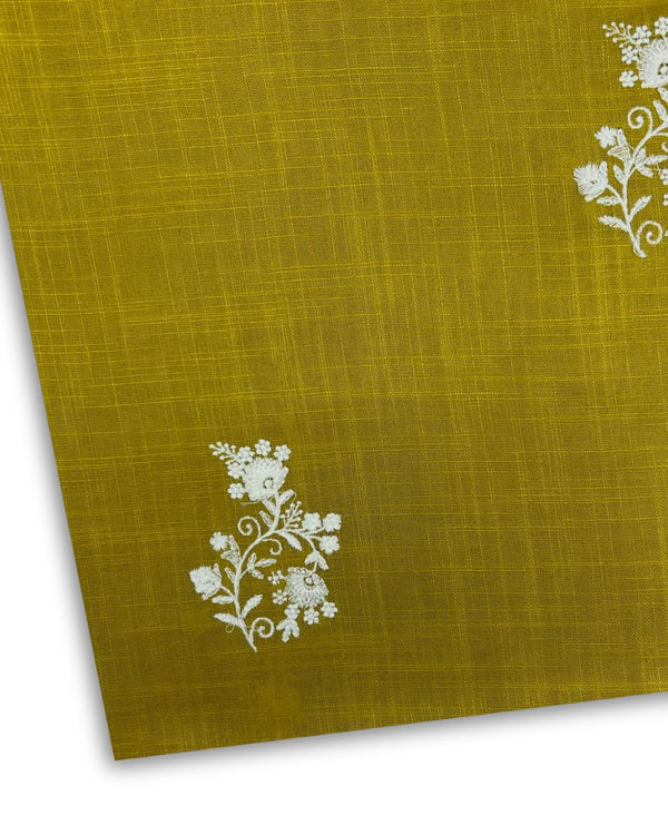 Embroidered Khaddar Olivish Mustard EK-W25-0029
