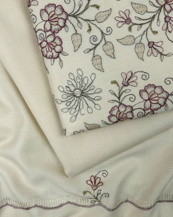 3Pc Alpine Embroidered With Embroidered Border Shawl AEBS-W25-0023