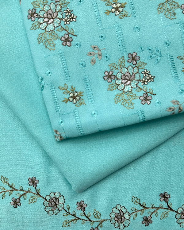 3Pc Alpine Embroidered With Embroidered Border Shawl AEBS-W25-0001