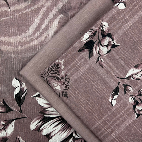 3pc Digital Printed Textured Lawn with Voil Dupatta DPLTV-S25-0001