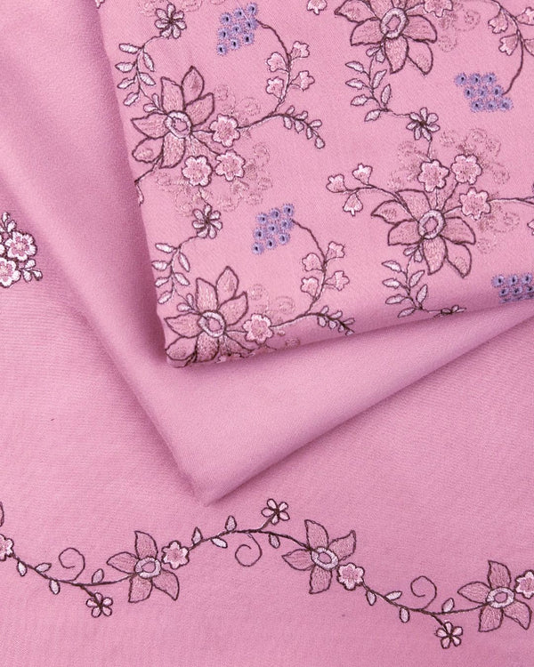 3Pc Alpine Embroidered With Embroidered Border Shawl AEBS-W25-0030