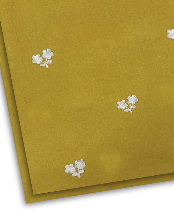 2Pc Cotton Embroidered Olivish Mustard PMEL-W25-0020