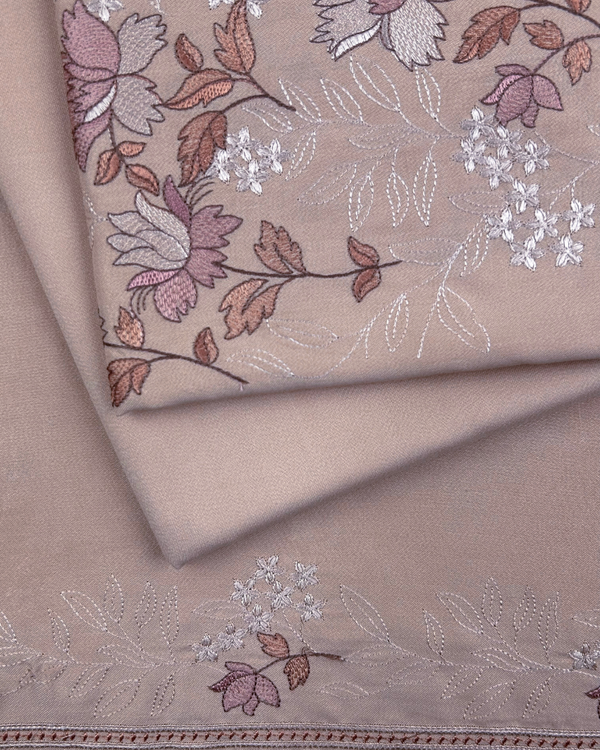 3Pc Alpine Embroidered With Embroidered Border Shawl AEBS-W25-0053