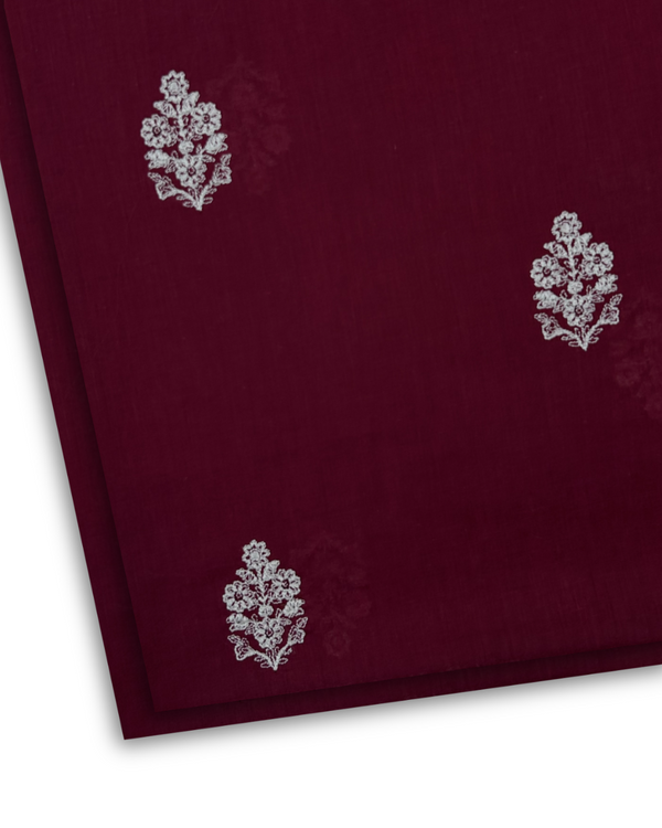 2Pc Cotton Embroidered Maroon PMEL-W25-0023