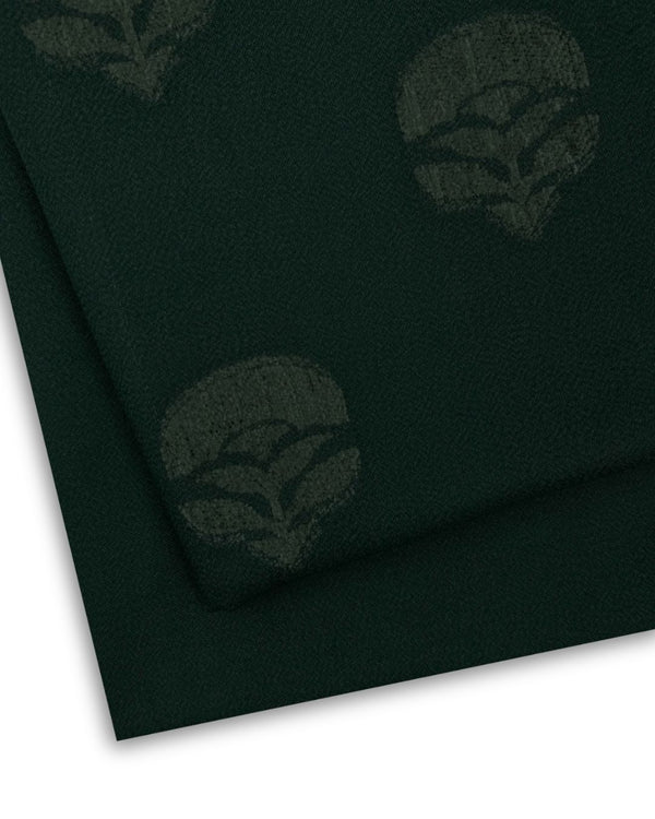 2Pc Alpine Jacquard Velvet Bottle Green AJV-W25-0012