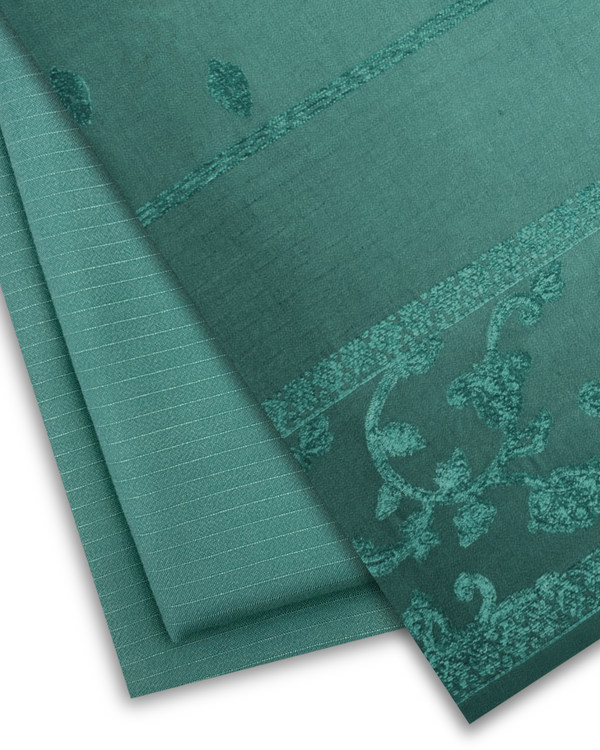 3Pc Alpine Rib with Jacquard Velvet Border Shawl Aqua ARJ-W25-0009