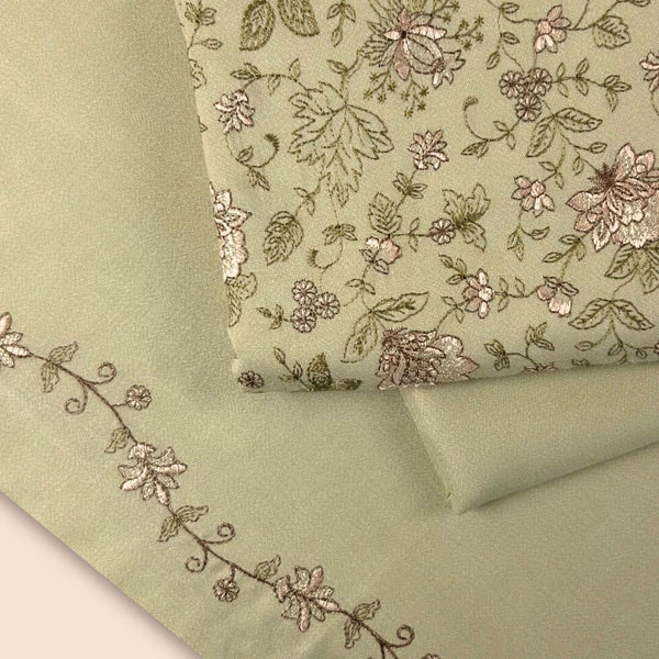 3Pc Alpine Embroidered With Embroidered Border Shawl AEBS-W25-0016