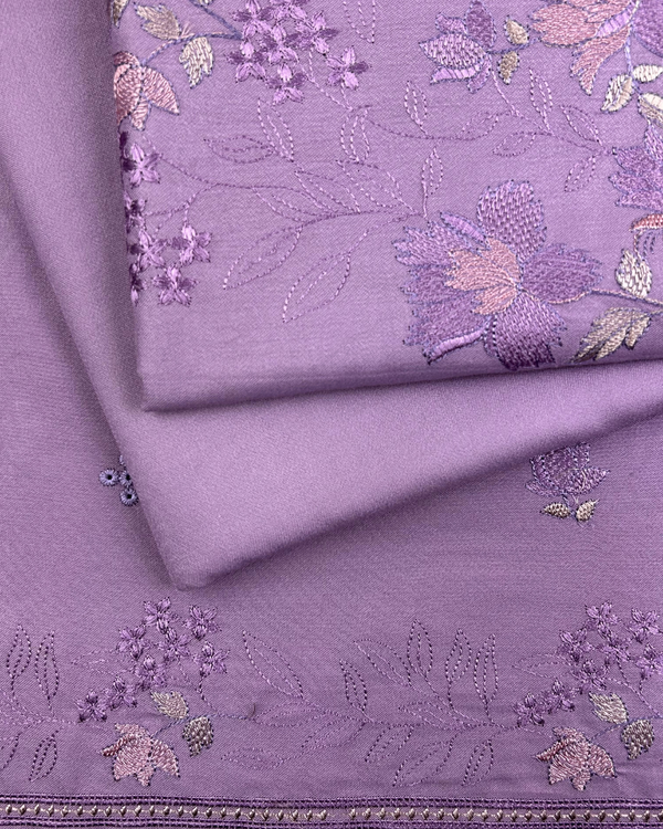 3Pc Alpine Embroidered With Embroidered Border Shawl AEBS-W25-0055