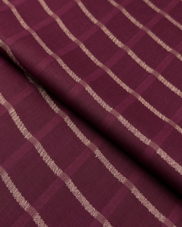Stripe Maisuri Lawn Maroon SML-S25-0055