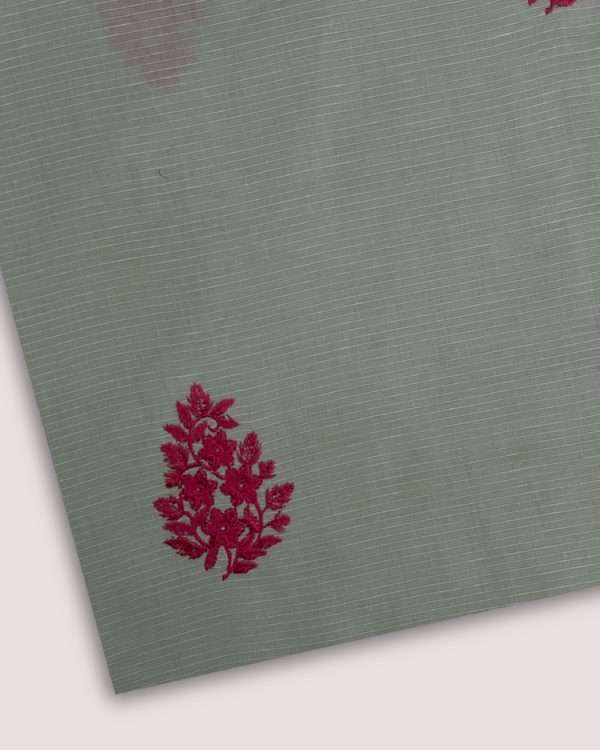 Embroidered Motif Fabric Ice Blue EMF-S25-0066