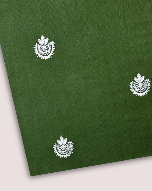 Embroidered Motif Fabric Green EMF-S25-0067