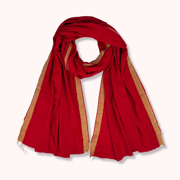 Golden Jacquard Polywool Shawl APSS-W25-0036