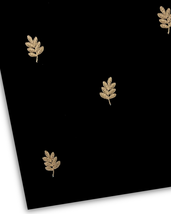 2Pc Cotton Embroidered Black PMEL-W25-0003