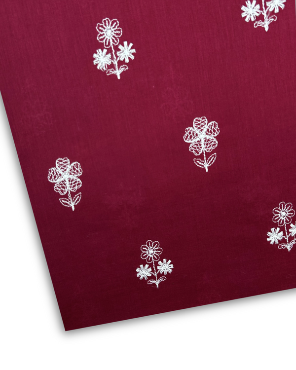 Embroidered Lawn Maroon EMF-S25-0163