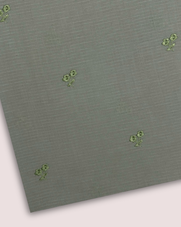 Embroidered Motif Fabric Grey EMF-S25-0071