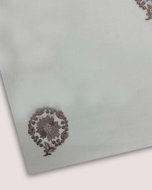 Embroidered Motif Fabric Cream EMF-S25-0074