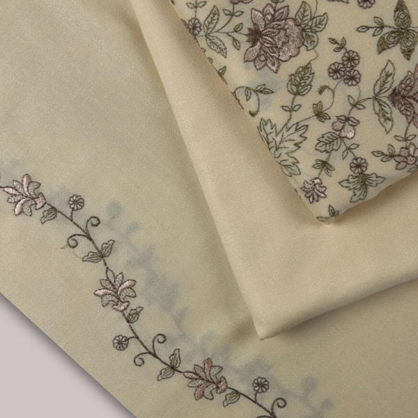 3Pc Alpine Embroidered With Embroidered Border Shawl AEBS-W25-0021