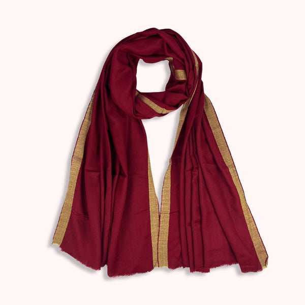 Golden Jacquard Polywool Shawl APSS-W25-0037