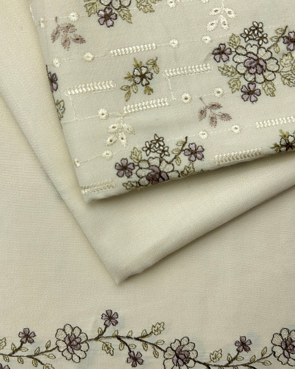 3Pc Alpine Embroidered With Embroidered Border Shawl AEBS-W25-0002