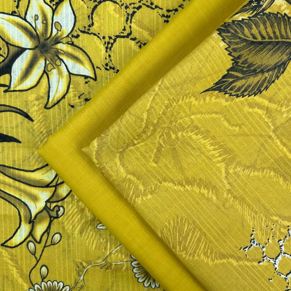 3pc Digital Printed Textured Lawn with Voil Dupatta DPLTV-S25-0002