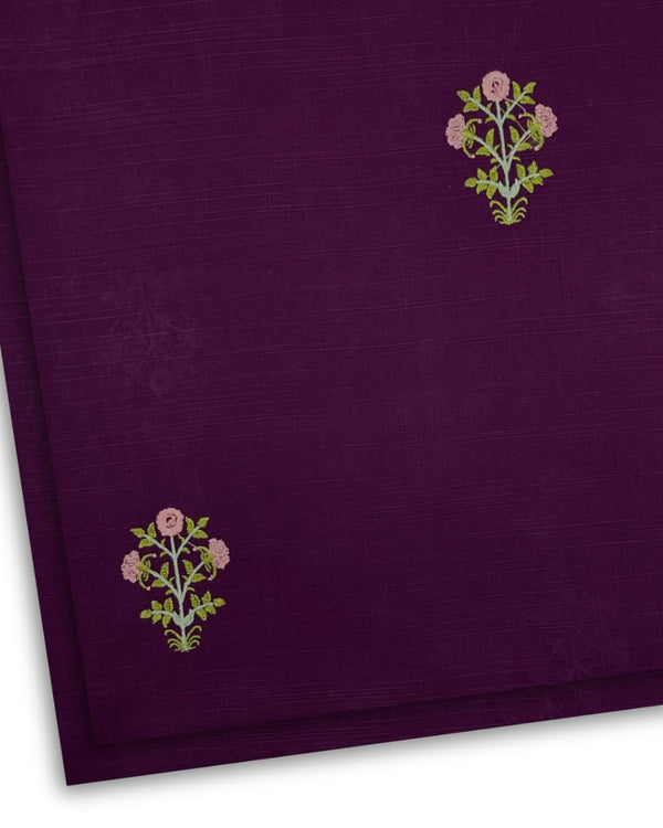 2Pc Multi Embroidered Khaddar Plum MEKT-W25-0074