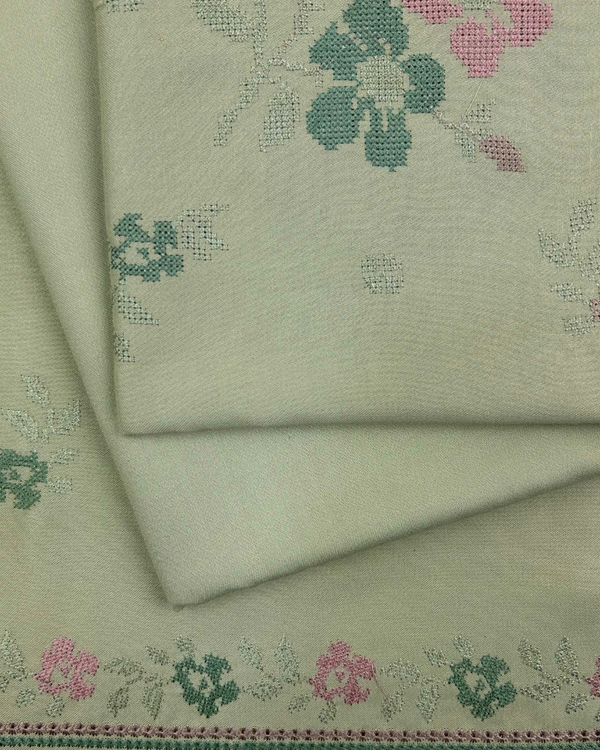 3Pc Alpine Embroidered With Embroidered Border Shawl AEBS-W25-0047