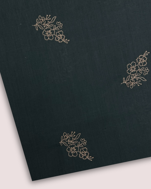 Embroidered Motif Fabric Grey EMF-S25-0080