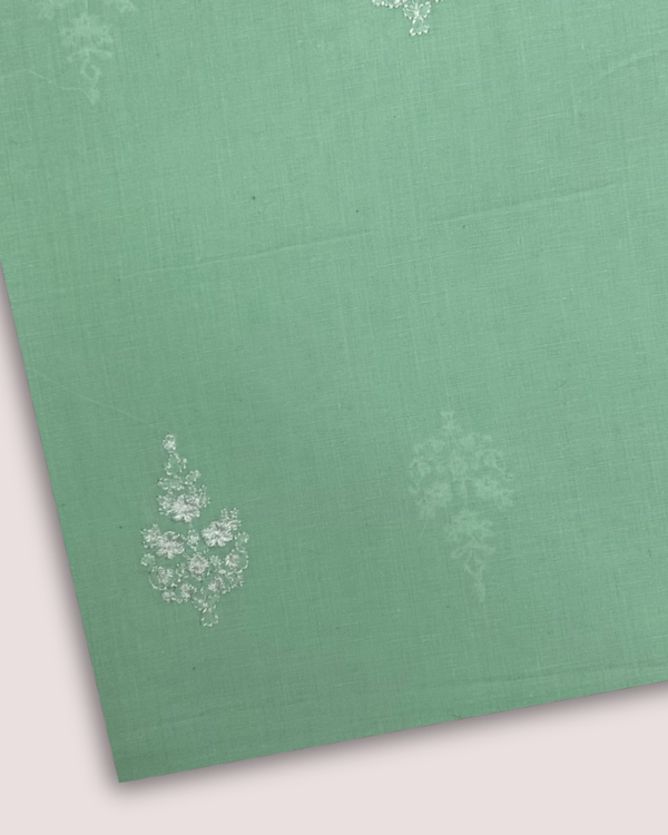 Embroidered Motif Fabric Mint EMF-S25-0082
